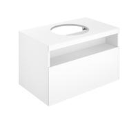 Keuco meuble sous-lavabo Stageline 32863300100 80 x 55 x 49 cm, décor blanc , verre blanc clair, avec électricité