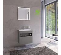 Keuco Stageline meuble sous vasque 32852290000 65 x 62,5 x 49 cm, Inox laqué mat satiné, Inox verre satiné, sans électricité