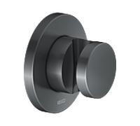 Keuco Support de douche mural Ixmo 59591130001 avec rosace ronde, utilisable à droite ou à gauche, chrome noir brossé