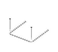 Keuco Brausevorhangstangen set Plan 14940011000 pour douche carrée, 100 x 100 cm, chromé