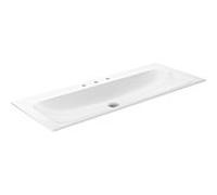 Keuco X-Line Céramique lavabo 33180311203 120,5x49,3cm, avec 3 trous taraudés et trop-plein Clou, blanc