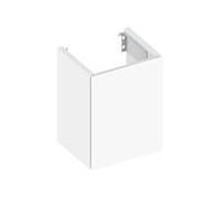 KEUCO Meuble sous-lavabo X-LINE – 1 porte, charnières à droite, blanc décor mat / blanc verre