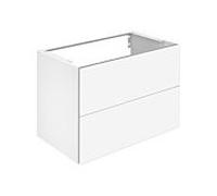 Keuco X-Line meuble sous vasque 33163300000 décor blanc mat, verre blanc clair, 80x60,5x49cm, 2 tiroirs