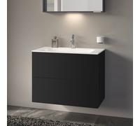 KEUCO Meuble sous-vasque X-Line 33163970000 – 2 tiroirs, verre vulcanite mat, 80×60,5×49 cm