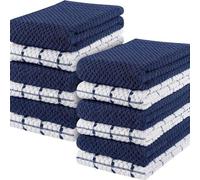 Keukendoeken 12-pack, 15 x 25 inch, katoenen theedoek, superzachte en absorberende vaatdoek, thee- en bardoekenset, blauw