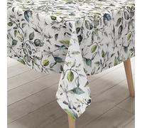 KEVKUS B5062-01 Nappe en toile cirée, largeur 160 cm, grande taille, motif fleurs de pommier, feuilles et branches - Taille et forme au choix + Livraison sans plis + enroulée sur une douille en carton