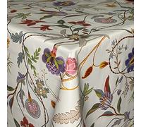 KEVKUS C144671 Nappe en toile cirée carrée ronde ovale Motif fleurs colorées 120 x 120 cm