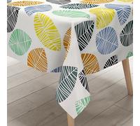 KEVKUS Nappe en toile cirée K150200 - Feuilles multicolores - Feuilles d'automne - Moderne au choix - Rectangulaire, ronde ou ovale - Dimensions : rectangulaire 120 x 180 cm - Bord coupé