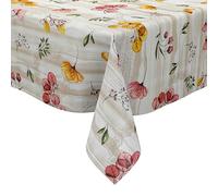 KEVKUS Nappe en toile cirée - Largeur : 160 cm - Motif feuilles d'automne - Bois au choix - Rectangulaire, ronde et ovale - Dimensions : ovale 160 x 300 cm - Bord coupé
