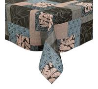 KEVKUS Nappe en toile cirée - Largeur : 160 cm - Motif patchwork jungle - Au choix - Rectangulaire, ronde et ovale - Dimensions : ovale 160 x 180 cm - Avec ruban passepoilé