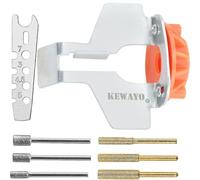 KEWAYO Kit D'Accessoires DAffûtage de Tronçonneuse, Lot de 8 | Aiguiseurs de Dents de Lame, Guide d'Angle, Limes de Meulage Diamantées, Accessoires d'Outils Électriques pour Jardinage
