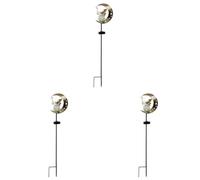 Kexpery Lanterne Fée Lune Décorative Solaire Boule Verre Fissuré à Piquier