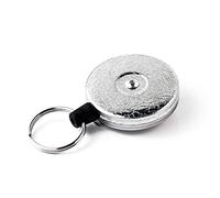 Key-Bak Porte-clés rétractable Enrouleur à Ressort en Acier Inoxydable et en Kevlar ou chaîne Tether, fabriqué aux États-Unis Depuis 1948, Mixte, 0485-821, Chrome, 48" Kevlar (8 oz. Retraction)