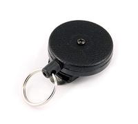 Key-Bak Porte-clés rétractable Enrouleur à Ressort en Acier Inoxydable et en Kevlar ou chaîne Tether, fabriqué aux États-Unis Depuis 1948, Mixte, 0484-823, Black Vinyl, 48" Kevlar (8 oz. Retraction)