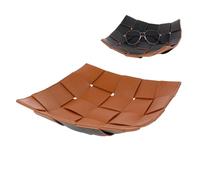 Key Tray - Vide-Poche D'Entrée en Cuir Synthétique - Plateau Organisateur Élégant pour Clés, Bijoux, Cosmétiques - Corbeille Tressée pour Coiffeuse, Bureau, Table De Nuit Ou Décoration Intérieure