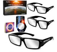 Keyaluo Lot de 3/6 Lunette eclipse solaire,EN ISO 12312-2:2015(E) et CE Certifiees,Approuve AAS 2026,robustes en plastique pour l’observation directe du soleil
