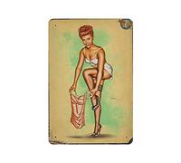 KEYGAMER Plaque vintage en métal pour vestiaire de femme - 20,3 x 30,5 cm