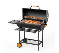 KEYO 29" Barbecue à Charbon Et Fumoir avec Bac à Charbon de Bois Réglable | Grand Barbecue Baril avec Grille Chromée à Libération Rapide,Barbecue de Camping pour Jardin, Abri, Terrasse- 537 Sq In