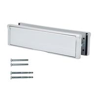 Keypak Boîte aux lettres réglable pour portes en bois composite UPVC (argent/aluminium anodisé satiné, 40 à 80 mm)