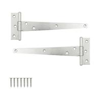 Keypak Lot de 2 charnières en T en métal plaqué zinc résistant à la corrosion pour abris de jardin, portes de grange, portes de garage et portails en bois 250 mm