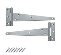 Keypak Lot de 2 charnières en T en métal plaqué zinc résistant à la corrosion pour grands portails en bois, grange, garage et abri de jardin 300 mm