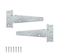 Keypak Lot de 2 charnières en T plaquées zinc de 150 mm - Résistantes aux intempéries - Pour portails en bois, portes d'abri de jardin, portes de grange et utilisation extérieure