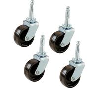 Keypak Lot de 4 roulettes pivotantes - 40 mm de diamètre - Fixation de tige - Plastique noir - Roulement lisse sur moquette - Mobilier de maison léger