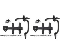 keypak Suffolk Loquet (levier à pouce) avec goupille de verrouillage double face pour portail, noir antique, 11,5 x 20 x 4,5 cm (Lot de 2)