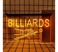 KEYQEEN Billiard Enseigne au néon pour décoration Murale, lumières au néon LED à intensité Variable alimentées par USB pour Salle de Billard, Club, Salle de Sport,Orange,30x20cm