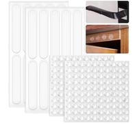 KEYRI 220 Pièces Patin Silicone Transparent Butee de Porte Amortisseur Porte Absorption des Chocs, Silencieux Tampon de Porte Autocollant pour Meubles, Portes et Armoires (200 Ronds et 20 Bandes)