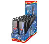 KEYROAD Compas/Poignée confortable/Design ergonomique/Boîtier en plastique/pour étudiant/école/avec mines supplémentaires / 3 couleurs/lot de 20