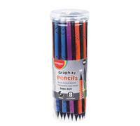 Keyroad HB Lot de 48 crayons de couleur ronds holographiques en bois dans un tube Fournitures scolaires