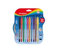Keyroad Lot de 10 stylos à bille classiques jetables Soft Jet 0,7 mm Sous blister Mélange de couleurs