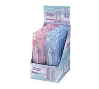 KEYROAD Lot de 12 compas en plastique dans un étui pastel/multicolore/compas scolaire/boussole en plastique/boîte en plastique/idéal pour l'école