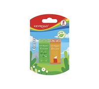KEYROAD Lot de 2 gommes - Animaux/Gommes pour Crayon et Crayon/Blister/Mélange de Couleurs/Idéal pour l'école et le bureau