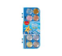 KEYROAD Peinture aquarelle, boîte de peinture à l'eau avec pinceau, 12 couleurs métalliques, kit aquarelle, pendentif, aquarelle