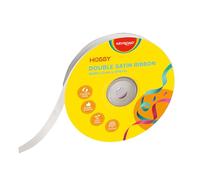 Keyroad Ruban de satin / 12 x 22 mm / 86 m - Ruban de satin sur bobine - Blanc - Ruban décoratif double face