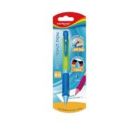 Keyroad Stylo à bille rétractable 1,0 mm/1 pièce/trou de suspension/stylo à bille Kuli/pour gauchers et droitiers/boîtier coloré/encre bleue/bureau préscolaire et école
