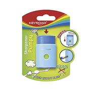 KEYROAD Taille-crayon ergonomique Pumpy-Up Single 1 pièce avec conteneur en plastique et lames en acier, crayons et crayons de couleur, couleurs mélangées, pour crèche maternelle et école