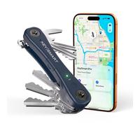 KeySmart iPro Localisateur de clés avec son - Porte-clés compatible avec Apple Find My App, organisateur de clés, compact et sans encombrement, cadeau technique pour homme (jusqu'à 14 clés, bleu)