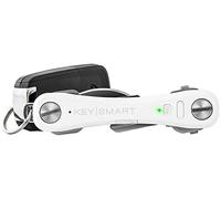 KeySmart Pro | Porte-Clés Compact avec Lampe LED et Géolocalisation Tile permettant de Localiser Clés ou Téléphone Égarés via GPS (Pour 2 à 10 Clés, Blanc)