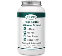 KEZE Lubrifiant pour joint torique de piscine, graisse silicone imperméable de qualité alimentaire pour robinets, filtres de piscine, joints de tuyaux, vannes, 8 oz.