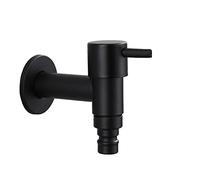KFGISD, Robinet mural en acier inoxydable for eau froide, for salle de bain, piscine, lave-linge, peinture noire,Robinet