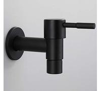 KFGISD, Robinet mural en acier inoxydable for eau froide, for salle de bain, piscine, lave-linge, peinture noire,Robinet