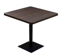 KFGWERSTY Table à manger 80 x 80 x 75 cm en MDF + acier frêne foncé | Table de bistro carrée de 3,5 cm en MDF avec grain et structure en acier 42 x 42 cm, facile à nettoyer, pour salle à manger