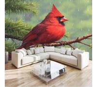 kfjhgbdshhj Décoration murale moderne en intissé représentant un cardinal, idéale pour le salon ou la chambre. Poster mural 3D, 150 cm x 105 cm. Affiche - Giclee - Tableau sans cadre