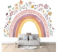 kfjhgbdshhj photo bohème à fleurs arc-en-ciel, intissé, effet 3D, moderne, pour salon ou chambre, 300 cm x 210 cm