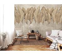 kfjhgbdshhj Tapis intissé beige effet béton à plumes, colle incluse, motif moderne pour salon et chambre, 430 cm x 300 cm Affiche - Giclee - Tableau sans cadre