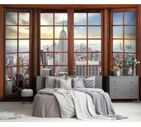 kfjhgbdshhj Tapis intissé effet 3D New York avec vue sur la ville, pour salon ou chambre, 150 cm x 105 cm Affiche - Giclee - Tableau sans cadre