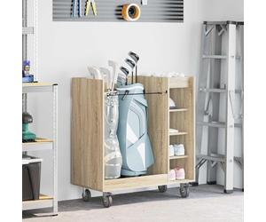 KFPOERTFGD Armoire de golf avec roulettes, armoire de rangement à roulettes, chêne Sonoma 90 x 45 x 98 cm, armoire en bois pour garage et bureau